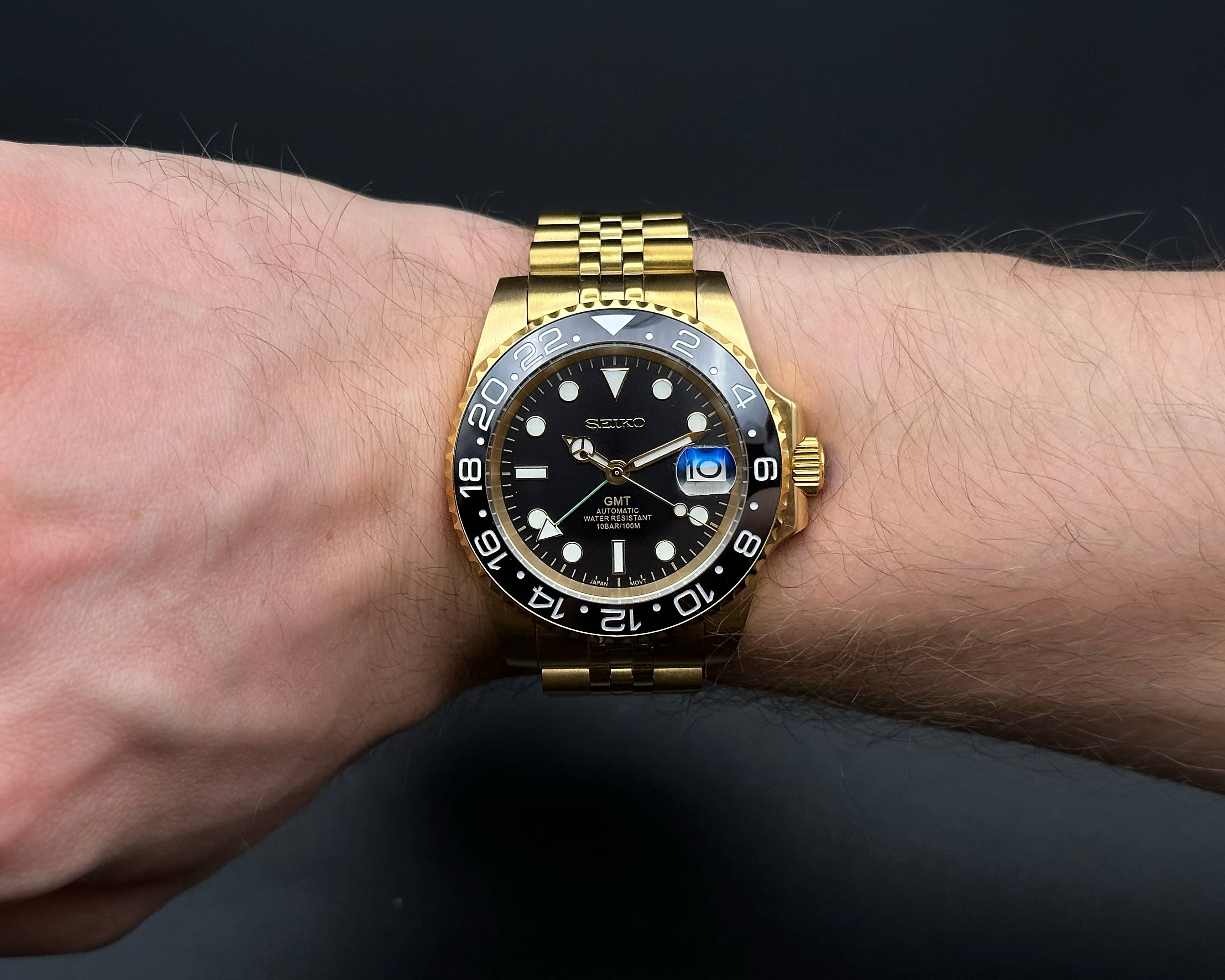SEIKO MOD SEIKO GMT YELLOW GOLD